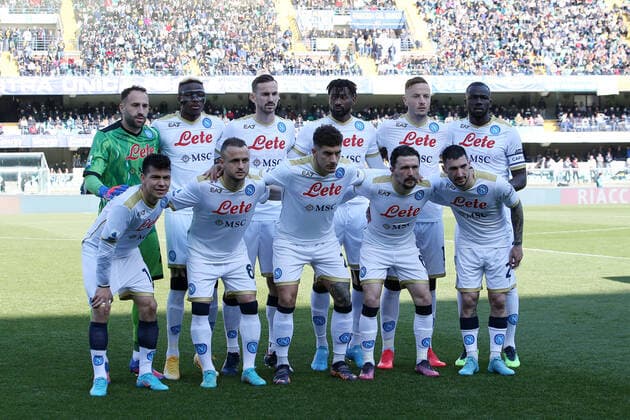 Photo Paola Garbuio LaPresse March 13, 2022 - Verona, Italy Soccer Hellas Verona vs Napoli - Italian Serie A Football Championship 2021 2022 - Marcantonio Bentegodi Stadium. In the photo: Napoli s team  Copyright: xPaolaxGarbuio LaPressex