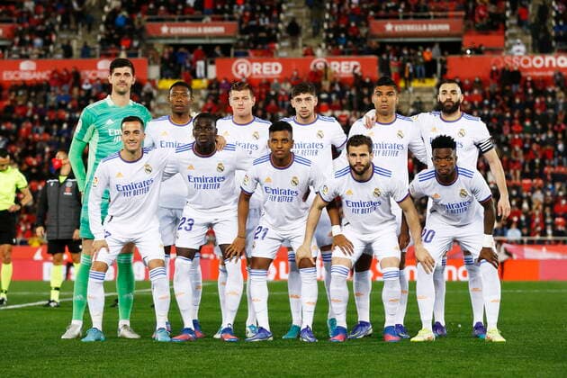 Real Madrid team group, Mannschaftsbild, Totale line-up (Real), MARCH 14, 2022 - Football Soccer : Spanish La Liga Santander match between RCD Mallorca 0-3 Real Madrid CF at the Visit Mallorca Estadi in Palma de Mallorca, Spain. Noxthirdxpartyxsales  (0152743674st)
