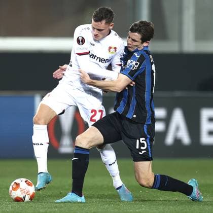 Bergamo 10 03 2022 - Europa League Atalanta-Bayer Leverkusen foto Image nella foto: Florian Wirtz-Marten De Roon 