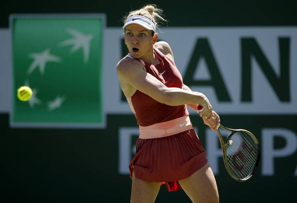 Mandatory Credit: Photo by Ella Ling Shutterstock (12845060g) Simona Halep of Romania in action BNP Paribas Open, Tennis, Day 7, Indian Wells Tennis Garden, California, USA - 15 Mar 2022 BNP Paribas Open, Tennis, Day 7, Indian Wells Tennis Garden, California, USA - 15 Mar 2022 Copyright: xEllaxLing Shutterstockx 12845060g
