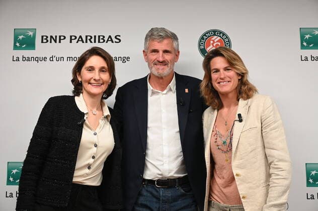 Sport Bilder des Tages Amelie Mauresmo, Gilles Moretton, Amelie Oudea-Castera, Roland-Garros 2022, Conference de Presse TENNIS : Conference de presse - Roland Garros - 16 03 2022 FFT Panoramic 