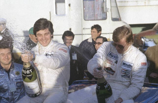 Walter Rohrl (GER) Chistian Geistdorfer (GER) Fiat 131 Abarth Gr4 Fiat Auto 1st position and World Champion Drivers Fiat World Champion manufacturers celebratr podium Copyright: xxx