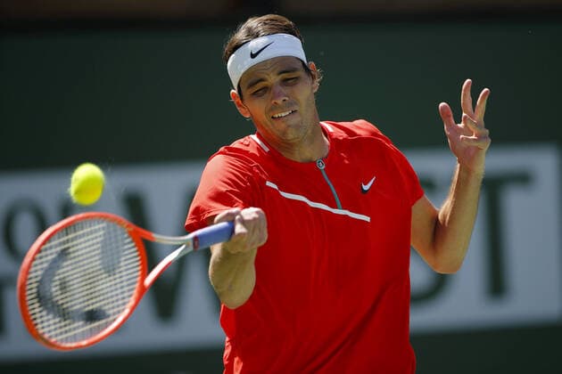 Sport Bilder des Tages Mandatory Credit: Photo by Ella Ling Shutterstock (12845061u) Taylor Fritz of USA in action BNP Paribas Open, Tennis, Day 8, Indian Wells Tennis Garden, California, USA - 16 Mar 2022 BNP Paribas Open, Tennis, Day 8, Indian Wells Tennis Garden, California, USA - 16 Mar 2022 Copyright: xEllaxLing Shutterstockx 12845061u