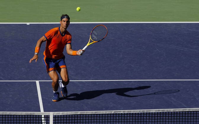 Mandatory Credit: Photo by Ella Ling Shutterstock (12845061ag) Rafael Nadal of Spain in action BNP Paribas Open, Tennis, Day 8, Indian Wells Tennis Garden, California, USA - 16 Mar 2022 BNP Paribas Open, Tennis, Day 8, Indian Wells Tennis Garden, California, USA - 16 Mar 2022 Copyright: xEllaxLing Shutterstockx 12845061ag