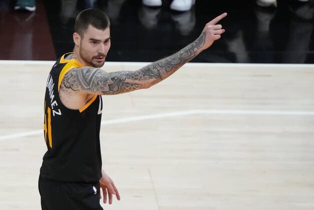 Utah Jazz forward Juancho Hernangomez is in action during an NBA, Basketball Herren, USA game between Utah Jazz and Chicago Bulls, in Vivint Smart Home Arena in Salt Lake City, Utah, USA, 16 March 2022. Utah Jazz - Chicago Bulls !ACHTUNG: NUR REDAKTIONELLE NUTZUNG!  Copyright: xGEORGExFREYx AME3843 20220317-6175d697cf9ba8341e558e21234ce4a79f8d1ffa