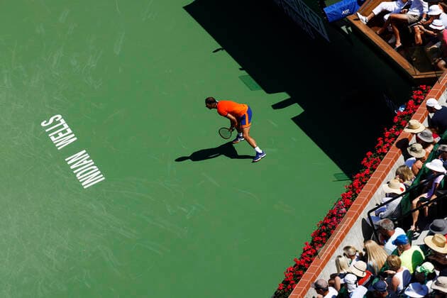 March 16, 2022 Rafael Nadal of Spain in action against Reilly Opelka during the 2022 BNP Paribas Open at Indian Wells Tennis Garden in Indian Wells, California. Mandatory Photo Credit: CSM. Indian Wells United States of America - ZUMAc04_ 20220316_zaf_c04_137 Copyright: xCharlesxBausx