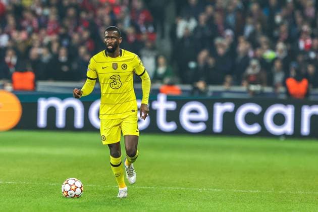 Lille OSC v Chelsea Champions League 16 03 2022. Antonio Rudiger (2) of Chelsea during the Champions League match between Lille OSC and Chelsea at Stade Pierre Mauroy, Lille, France on 16 March 2022. Editorial use only , Copyright: xNigelxKeenex PSI-14886-0042