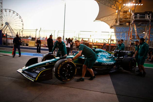 Aston Martin AMR22, F1 Grand Prix of Bahrain at Bahrain International Circuit on March 17, 2022 in Sakhir, Bahrain. (Photo by HOCH ZWEI) Sakhir Bahrain