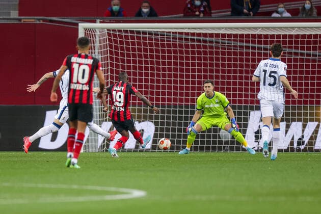 17.03.2022, Fussball, Saison 2021 2022, UEFA Europa League, Achtelfinale, Rückspiel, Runde 2 2, Bayer Leverkusen - Atalanta Bergamo, Moussa Diaby (Bayer 04 Leverkusen), Foto: Dennis Ewert RHR-FOTO xRHR-FOTO DEx