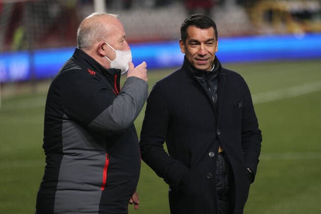 Rangers manager Giovanni Van Bronckhorst football Crvena zvezda Red star vs Glasgow Rangers UEFA Europa League match, Rajko Mitic stadium, Belgrade 17.03.2022. Photo: Marko Metlas MN PRESS MarkoxMetlas 