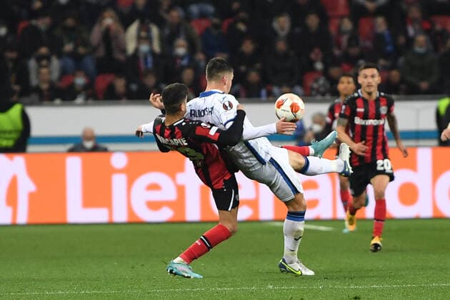 Leverkusen, Germany - 17 March 2022: Ruslan Malinovskyi. The match of UEFA Europa League Bayer Leverkusen vs Atalanta Bergamo Copyright: xVITALIIxKLIUIEVx