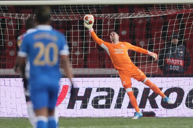 Rangers goalkeeper Allan McGregor football Crvena zvezda Red star vs Glasgow Rangers UEFA Europa League match, Rajko Mitic stadium, Belgrade 17.03.2022. Photo: Marko Metlas MN PRESS MarkoxMetlas 