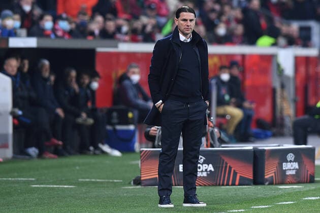 Fußball Europa League Achtelfinale Bayer 04 Leverkusen - Atalanta Bergamo am 17.03.2022 in der BayArena in Leverkusen Gerardo Seoane ( Trainer Cheftrainer Leverkusen )