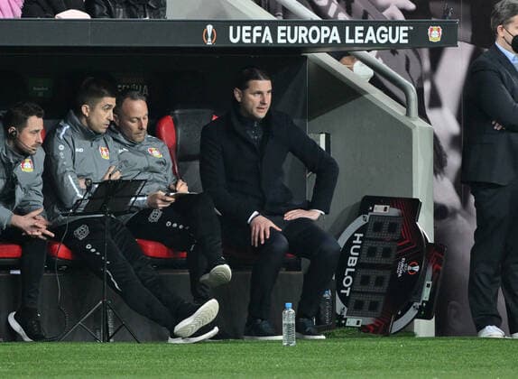 Trainer Gerardo Seoane (Bayer 04 Leverkusen), re. 17.03.2022, Fussball GER, UEFA Europa League 2021 22, Achtelfinale, Bayer 04 Leverkusen - Atalanta Bergamo, Foto: Maik Hölter TEAM2sportphoto Leverkusen Nordrhein Westfalen Deutschland