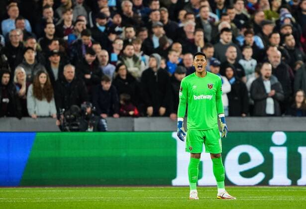 Mandatory Credit: Photo by Jed Leicester Shutterstock (12853355al) Goalkeeper Alphonse Areola of West Ham United West Ham United v Sevilla, UEFA Europa League, Round of 16, 2nd Leg, Football, The London Stadium, London, UK - 17 Mar 2022 West Ham United v Sevilla, UEFA Europa League, Round of 16, 2nd Leg, Football, The London Stadium, London, UK - 17 Mar 2022  Copyright: xJedxLeicester Shutterstockx 12853355al