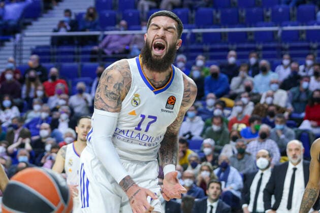 17th March 2022; Wizink Center; Madrid, Spain; Turkish Airlines Euroleague Basketball; Spain, Real Madrid vs LDLC Asvel Villeurbanne; Vincent Poirier (Madrid) Madrid Spain Basketball Copyright: xAlbaxPachecox xAgenciaxLOFx