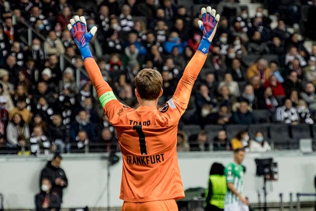 UEFA Europa League, Eintracht Frankfurt vs. Real Betis Sevilla, Frankfurt, Deutsche Bank Park, 17.3.2022 Kevin Trapp (Eintracht Frankfurt 1), Eintracht Frankfurt vs. Real Betis Sevilla, Frankfurt, Deutsche Bank Park, 17.3.2022 Copyright: xBEAUTIFULxSPORTS Gawlikx
