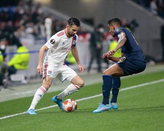 Mandatory Credit: Photo by Nderim Kaceli LiveMedia Shutterstock (12854348aq) Leo Dubois of Olympique Lyonnais football Europa League match Olympique Lyonnais vs FC Porto, Parc Olympique Lyonnais, Lyon, France - 17 Mar 2022 football Europa League match Olympique Lyonnais vs FC Porto, Parc Olympique Lyonnais, Lyon, France - 17 Mar 2022  Copyright: xNderimxKaceli LiveMedia Shutterstockx 12854348aq