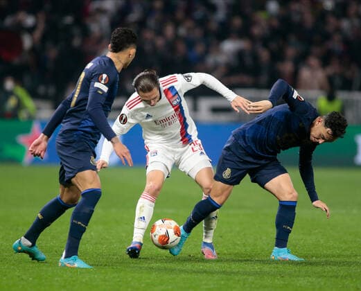 Maxence Caqueret of Olympique Lyonnais during the UEFA Europa League, Round of 16, 2nd leg football match between Olympique Lyonnais (Lyon) and FC Porto on March 17, 2022 at Groupama stadium in Decines-Charpieu near Lyon, France  Copyright: xNderimxKacelix xipa-agency.netx xx 0