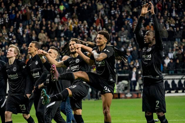 UEFA Europa League, Eintracht Frankfurt vs. Real Betis Sevilla, Frankfurt, Deutsche Bank Park, 17.3.2022 Goncalo Paciencia (Eintracht Frankfurt 39) & Tuta (Eintracht Frankfurt 35), Eintracht Frankfurt vs. Real Betis Sevilla, Frankfurt, Deutsche Bank Park, 18.3.2022 Copyright: xBEAUTIFULxSPORTS Gawlikx