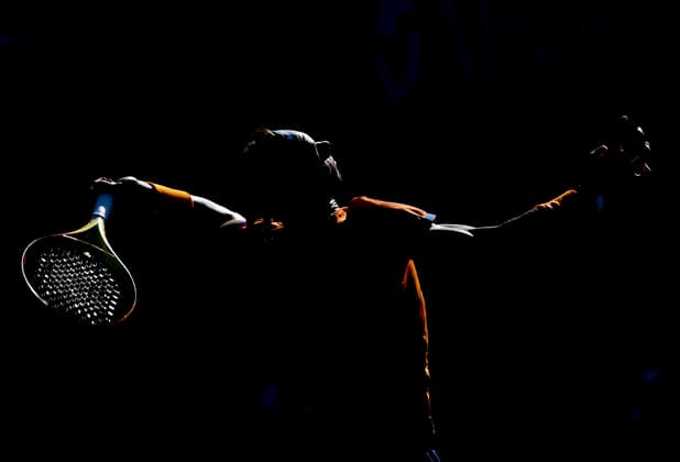 March 17, 2022 Rafael Nadal of Spain serves against Nick Kyrgios of Australia during the 2022 BNP Paribas Open at Indian Wells Tennis Garden in Indian Wells, California. Mandatory Photo Credit: CSM. Indian Wells United States of America - ZUMAc04_ 20220317_zaf_c04_141 Copyright: xCharlesxBausx