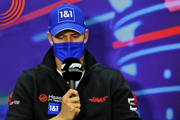 SCHUMACHER Mick (ger), Haas F1 Team VF-22 Ferrari, portrait press conference, PK, Pressekonferenz during the Formula 1 Gulf Air Bahrain Grand Prix 2022, 1st round of the 2022 FIA Formula One World Championship, WM, Weltmeisterschaft on the Bahrain International Circuit, from March 18 to 20, 2022 in Sakhir, Bahrain - F1 - BAHRAIN GRAND PRIX 2022 DPPI Panoramic 016A3956