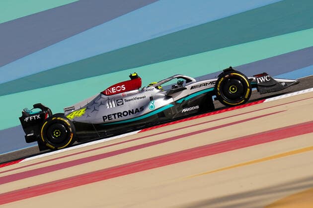 FORMULA 1 GULF AIR BAHRAIN GP 2022, 18 03 2022 Bahrain International Circuit, Sakhir, Bahrain on 18 March 2022 Lewis Hamilton 44 (GBR), Mercedes AMG Petronas W13 during the FORMULA 1 GULF AIR BAHRAIN GP 2022, Eleanor Hoad Editorial Use Only Copyright: xEleanorxHoadx ESM-0405-0010
