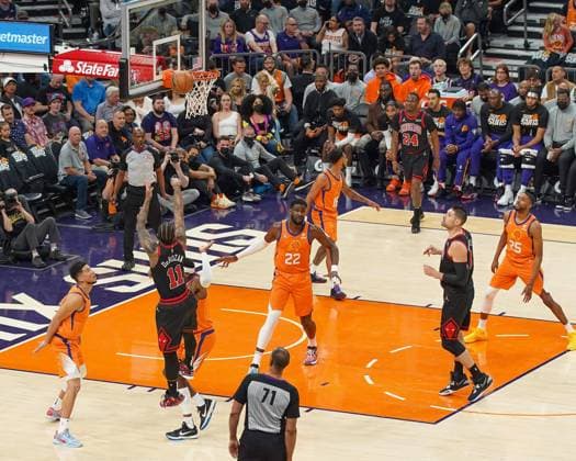 Sport Bilder des Tages Phoenix, Arizona, March 18th 2022: Demar Derozan ( 11 Chicago Bulls)& xA
