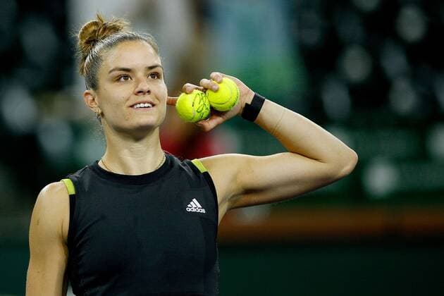 Sport Bilder des Tages Mandatory Credit: Photo by Ella Ling Shutterstock (12849406bn) Maria Sakkari of Greece celebrates on match point BNP Paribas Open, Tennis, Day 10, Indian Wells Tennis Garden, California, USA - 18 Mar 2022 BNP Paribas Open, Tennis, Day 10, Indian Wells Tennis Garden, California, USA - 18 Mar 2022 Copyright: xEllaxLing Shutterstockx 12849406bn