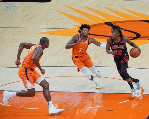 Phoenix, Arizona, March 18th 2022: Ayo Dosunmu ( 12 Chicago Bulls) in action during the National Basketball Association game between the Chicago Bulls and the Phoenix Suns at Footprint Center in Phoenix, Arizona. Edwin Rodriguez SPP Chicago Bulls v Phoenix Suns - NBA, Basketball Herren, USA - Footprint Center 