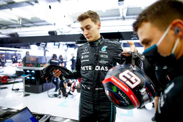 63 George Russell (GBR, Mercedes-AMG Petronas F1 Team), F1 Grand Prix of Bahrain at Bahrain International Circuit on March 19, 2022 in Sakhir, Bahrain. (Photo by HOCH ZWEI) Sakhir Bahrain