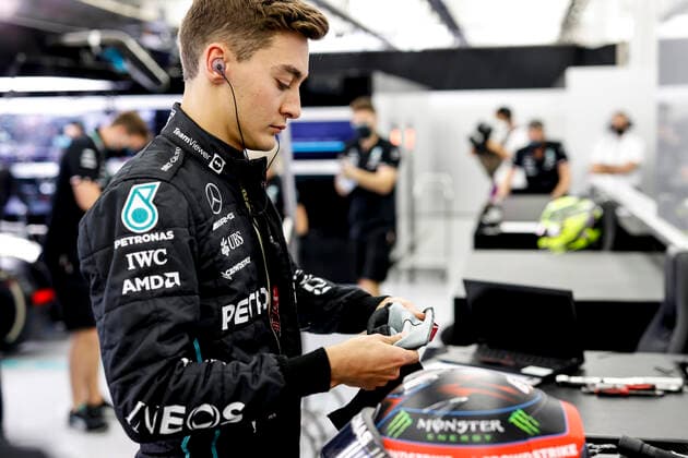 63 George Russell (GBR, Mercedes-AMG Petronas F1 Team), F1 Grand Prix of Bahrain at Bahrain International Circuit on March 19, 2022 in Sakhir, Bahrain. (Photo by HOCH ZWEI) Sakhir Bahrain