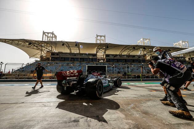 63 George Russell (GBR, Mercedes-AMG Petronas F1 Team), F1 Grand Prix of Bahrain at Bahrain International Circuit on March 19, 2022 in Sakhir, Bahrain. (Photo by HOCH ZWEI) Sakhir Bahrain