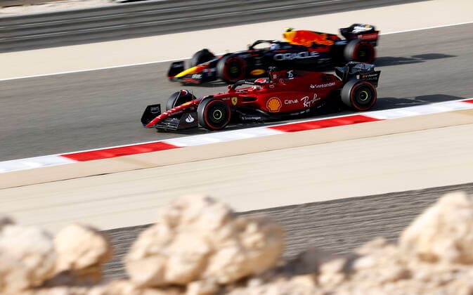 16 Charles Leclerc (MCO, Scuderia Ferrari), 11 Sergio Perez (MEX, Oracle Red Bull Racing), F1 Grand Prix of Bahrain at Bahrain International Circuit on March 19, 2022 in Sakhir, Bahrain. (Photo by HOCH ZWEI) Sakhir Bahrain