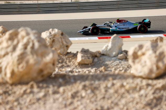44 Lewis Hamilton (GBR, Mercedes-AMG Petronas F1 Team), F1 Grand Prix of Bahrain at Bahrain International Circuit on March 19, 2022 in Sakhir, Bahrain. (Photo by HOCH ZWEI) Sakhir Bahrain