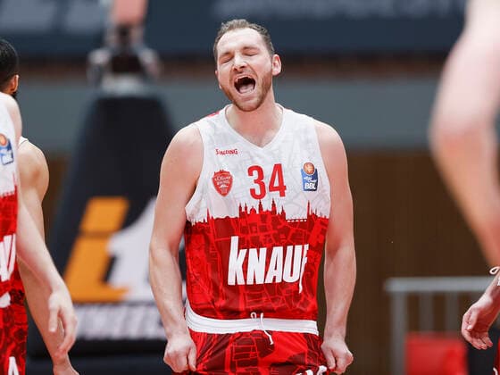 19.03.2022, Basketball, BBL, s.Oliver Wuerzburg - MLP Academics Heidelberg, GER, Wuerzburg, tectake Arena Bild: Jubel bei Felix Hoffmann (s.Oliver Wuerzburg) Copyright: HMBxMedia xHeikoxBecker