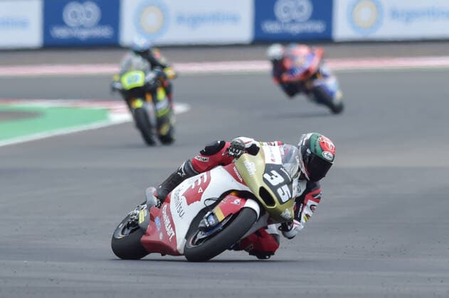 Sport Themen der Woche KW11 (220320) -- MANDALIKA, March 20, 2022 -- Thai Moto2 rider Somkiat Chantra of the Idemitsu Honda Team Asia competes during MotoGP Grand Prix of Indonesia at Pertamina Mandalika Circuit in Mandalika of Lombok Island, Indonesia on March 20, 2022. ) (SP)INDONESIA-LOMBOK-MOTOGP-MOTO2 RACE VerixSanovri 