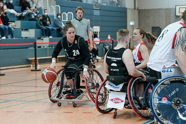 1. Rollstuhl Basketball-Bundesliga, RBC Koeln99ers vs. Rhine River Rhinos, 19.03.2022 Arinn Young (Rhine River Rhinos 24), 1. Rollstuhl Basketball-Bundesliga, RBC Koeln99ers vs. Rhine River Rhinos am 19.03.2022 in Sporthalle Bergischer Ring, in Koeln (Nordrhein-Westfalen) Copyright: xBEAUTIFULxSPORTS Mueller-Laschetx