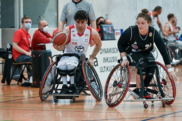 1. Rollstuhl Basketball-Bundesliga, RBC Koeln99ers vs. Rhine River Rhinos, 19.03.2022 Paul Jachmich (RBC Koeln99ers 22), 1. Rollstuhl Basketball-Bundesliga, RBC Koeln99ers vs. Rhine River Rhinos am 19.03.2022 in Sporthalle Bergischer Ring, in Koeln (Nordrhein-Westfalen) Copyright: xBEAUTIFULxSPORTS Mueller-Laschetx