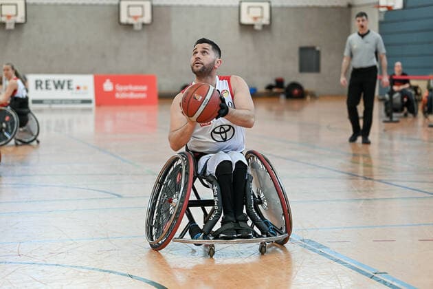 1. Rollstuhl Basketball-Bundesliga, RBC Koeln99ers vs. Rhine River Rhinos, 19.03.2022 Umut Akbay (RBC Koeln99ers 10), 1. Rollstuhl Basketball-Bundesliga, RBC Koeln99ers vs. Rhine River Rhinos am 19.03.2022 in Sporthalle Bergischer Ring, in Koeln (Nordrhein-Westfalen) Copyright: xBEAUTIFULxSPORTS Mueller-Laschetx