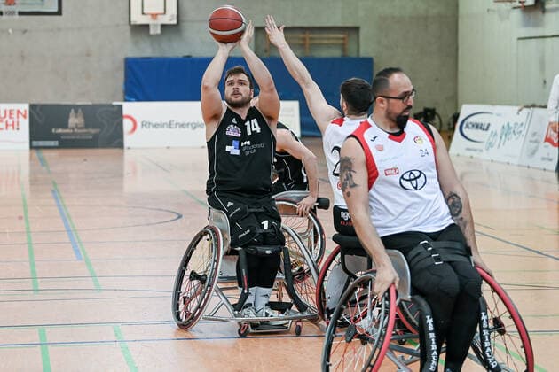 1. Rollstuhl Basketball-Bundesliga, RBC Koeln99ers vs. Rhine River Rhinos, 19.03.2022 Matthias Guentner (Rhine River Rhinos 14), 1. Rollstuhl Basketball-Bundesliga, RBC Koeln99ers vs. Rhine River Rhinos am 19.03.2022 in Sporthalle Bergischer Ring, in Koeln (Nordrhein-Westfalen) Copyright: xBEAUTIFULxSPORTS Mueller-Laschetx