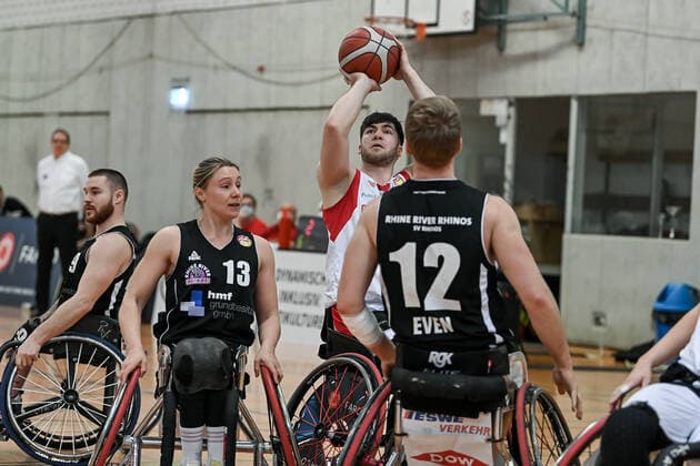 1. Rollstuhl Basketball-Bundesliga, RBC Koeln99ers vs. Rhine River Rhinos, 19.03.2022 Thomas Reier (RBC Koeln99ers 27), 1. Rollstuhl Basketball-Bundesliga, RBC Koeln99ers vs. Rhine River Rhinos am 19.03.2022 in Sporthalle Bergischer Ring, in Koeln (Nordrhein-Westfalen) Copyright: xBEAUTIFULxSPORTS Mueller-Laschetx