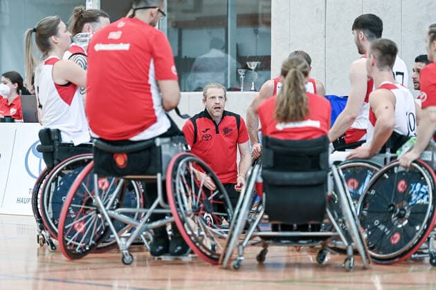 1. Rollstuhl Basketball-Bundesliga, RBC Koeln99ers vs. Rhine River Rhinos, 19.03.2022 Mathew Foden (Trainer RBC Koeln99ers), 1. Rollstuhl Basketball-Bundesliga, RBC Koeln99ers vs. Rhine River Rhinos am 19.03.2022 in Sporthalle Bergischer Ring, in Koeln (Nordrhein-Westfalen) Copyright: xBEAUTIFULxSPORTS Mueller-Laschetx