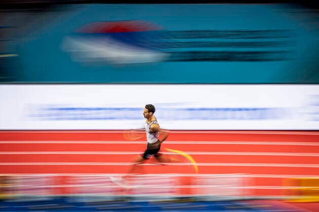 Sport Themen der Woche KW11 Belgian Dylan Borlee pictured in action during the men 4x400m relay heats on the third and last day of the World Athletics Indoor Championships, in Belgrade, Serbia, Sunday 20 March 2022. The championships take place from 18 to 20 March. JASPERxJACOBS  x23561654x