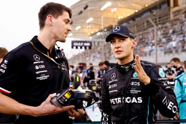 63 George Russell (GBR, Mercedes-AMG Petronas F1 Team), F1 Grand Prix of Bahrain at Bahrain International Circuit on March 20, 2022 in Sakhir, Bahrain. (Photo by HOCH ZWEI) Sakhir Bahrain