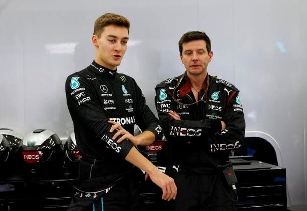 63 George Russell (GBR, Mercedes-AMG Petronas F1 Team), F1 Grand Prix of Bahrain at Bahrain International Circuit on March 20, 2022 in Sakhir, Bahrain. (Photo by HOCH ZWEI) Sakhir Bahrain