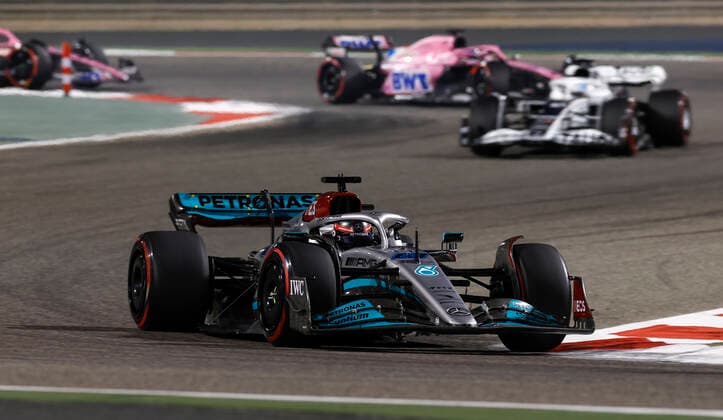 63 George Russell (GBR, Mercedes-AMG Petronas F1 Team), F1 Grand Prix of Bahrain at Bahrain International Circuit on March 20, 2022 in Sakhir, Bahrain. (Photo by HOCH ZWEI) Sakhir Bahrain