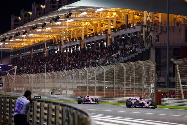 14 Fernando Alonso (ESP, BWT Alpine F1 Team), 31 Esteban Ocon (FRA, BWT Alpine F1 Team), F1 Grand Prix of Bahrain at Bahrain International Circuit on March 20, 2022 in Sakhir, Bahrain. (Photo by HOCH ZWEI) Sakhir Bahrain