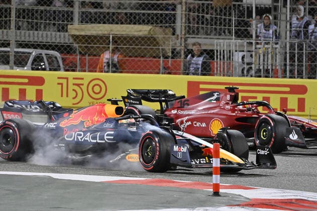 1 Max Verstappen (NLD, Oracle Red Bull Racing), 16 Charles Leclerc (MCO, Scuderia Ferrari), F1 Grand Prix of Bahrain at Bahrain International Circuit on March 20, 2022 in Sakhir, Bahrain. (Photo by HOCH ZWEI) Sakhir Bahrain