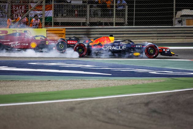 1 Max Verstappen (NLD, Oracle Red Bull Racing), 16 Charles Leclerc (MCO, Scuderia Ferrari), F1 Grand Prix of Bahrain at Bahrain International Circuit on March 20, 2022 in Sakhir, Bahrain. (Photo by HOCH ZWEI) Sakhir Bahrain